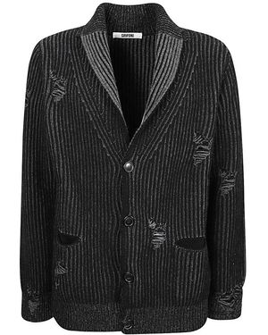 Grifoni Schwarze englische strick-vanisé-jacke