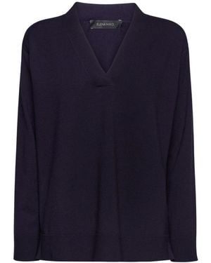 Elena Miro V-Neck Knitwear - Azul