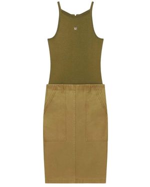 Givenchy Olijf Gebreide Top En Rok Jurk - Groen