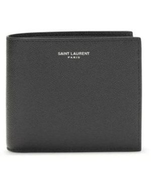 Saint Laurent Accessoires ,Zwart ,Leer Grain De Poudre Portemonnee