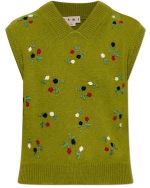 Marni V-Neck Knitwear - Verde
