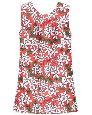 ALESSANDRO ENRIQUEZ Rotes Kleid Mit Gänseblümchenmuster