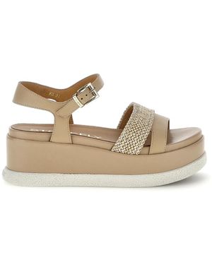 Stonefly Schoenen ,Leer Arianna 4 Wedge Sandal - Metallic