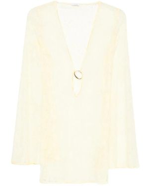 Oséree Lace O Gem Kaftan - Weiß