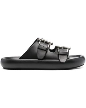McQueen Schwarze sandalen mit doppel-schnalle,schwarze sneakers stilvolles modell