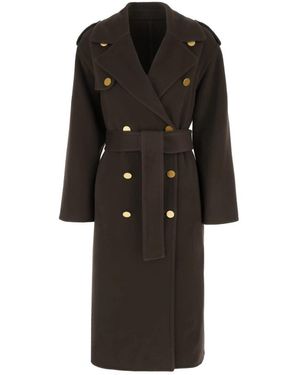 Alberta Ferretti Belted Coats - Negro