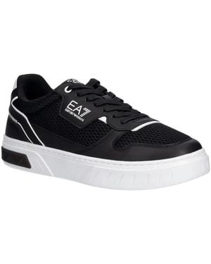 EA7 Sneakers Met Logoprint En Mesh-Panelen - Zwart
