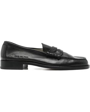 Common Projects Schwarze Leder Moc Toe Riemen Absätze