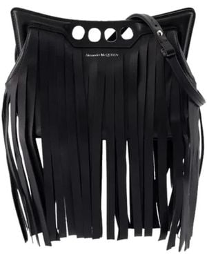 McQueen Leder schultertasche - Schwarz