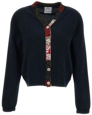 Barrie Kaschmir-Strickjacke Mit V-Ausschnitt - Blau