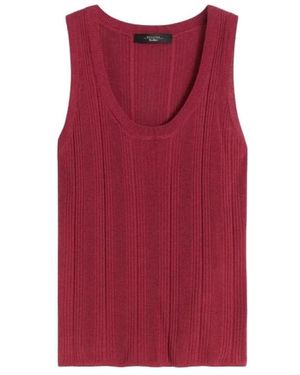 Weekend by Maxmara Tops ,Rood ,Wkdcose Mouwloze Gebreide Top