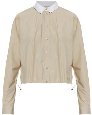 Rethinkit Studios Overhemden ,Katoen Katoenen Shirt Met Ingebouwd Logo - Naturel