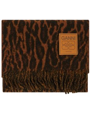 Ganni Winter Scarves - Brown