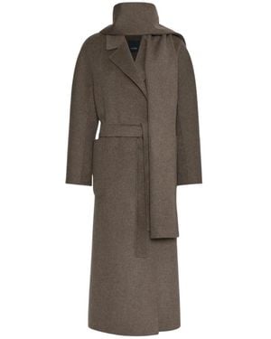 Max Mara Jassen ,Bruin ,Wol Lange Dubbele Wollen Jas