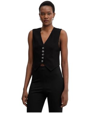 Pinko Jassen ,Zwart ,Polyester Giuggiolo Gilet