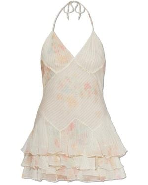 LoveShackFancy Adrinette Kurzarmkleid - Natur
