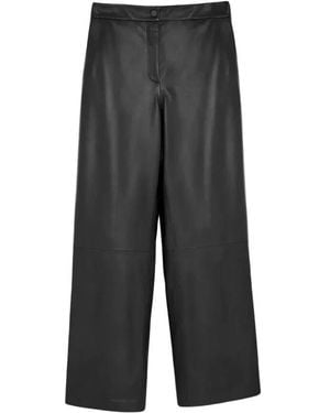 Yves Salomon Leather Pants - Gray