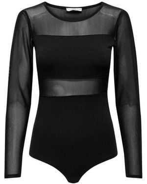ONLY Schwarzer Baumwoll-Stylischer Bodysuit