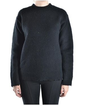 Alexander Wang Schwarzer Strick Langarm Rundhals - Blau