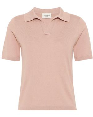 Weekend by Maxmara Tops ,Roze ,Katoen Roncolo Zijden Poloshirt