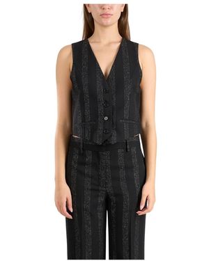 MSGM Lurex Woll Gilet Slim Fit - Schwarz