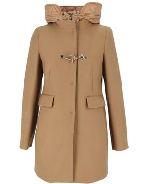 Fay Single-Breasted Coats - Neutro