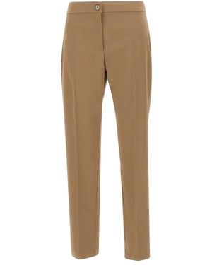 Elena Miro Straight Trousers - Natural