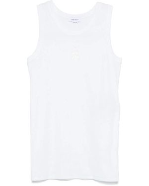 McQueen Sleeveless Tops - White