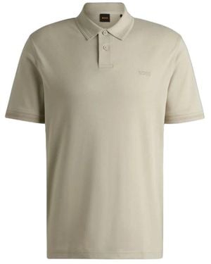 BOSS Tops ,Katoen Pe Interlock Polo Shirt - Naturel
