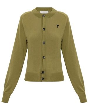Ami Paris Truien & Vesten ,Groen ,Wol De Coeur Cardigan
