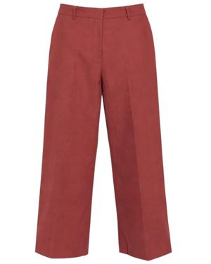 Weekend by Maxmara Broeken ,Rood ,Katoen Katoenen En Linnen Canvas Broek