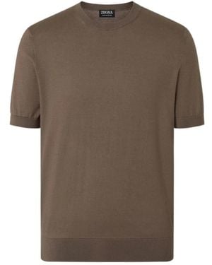 ZEGNA Round-Neck Knitwear - Brown