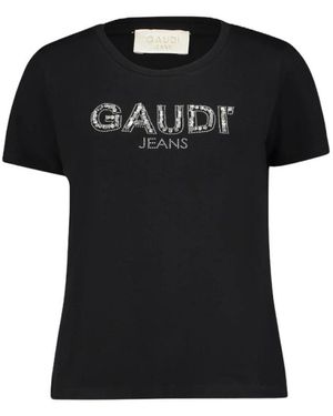 GAUDI T-Shirt Met Strass - Zwart