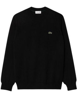 Lacoste Truien & Vesten ,Zwart ,Wol Trui Met Ronde Hals