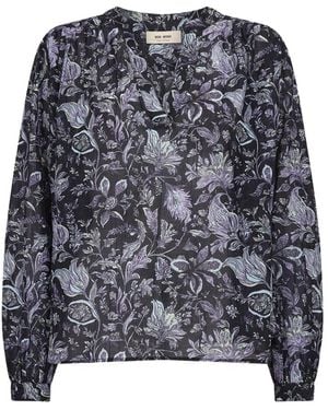 Mos Mosh Overhemden ,Blauw ,Blouses & Shirts - Zwart