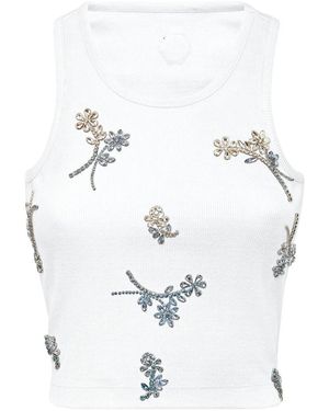 Philipp Plein Flowers Tanktop - Wit