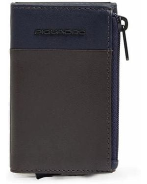 Piquadro Pop-Up Wallet Mit Geldfach - Blau