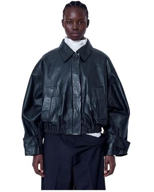 Rohe Jassen ,Zwart ,Leer Leren Blouson Jas - Blauw