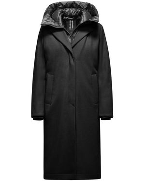 Bomboogie Cappotto lungo donna con davantino staccabile - Nero