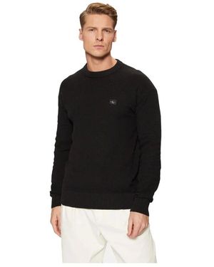 Calvin Klein Schwarzer baumwollpullover mit langen ärmeln