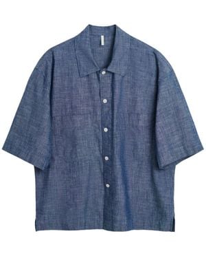 sunflower Chambray Rinse Kurzarmhemd - Blau