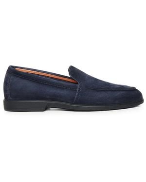 Santoni Schoenen ,Blauw ,Leer Malibu Loafer