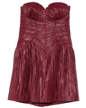 Cult Gaia Plissee Trägerloses Sweetheart Mini Kleid - Rot
