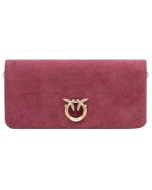 Pinko Tassen ,Rood ,Leer Clutch Tas - Paars