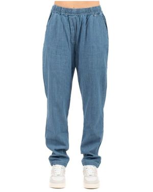 Luckylù Straight Trousers - Bleu