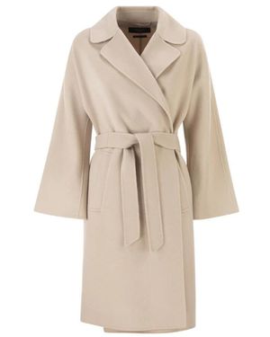 Weekend by Maxmara Wollmischungs-Bademantel Mit Doppellagigem Stoff - Natur