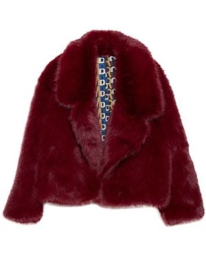 M★BRC Faux Fur Jacke - Rot