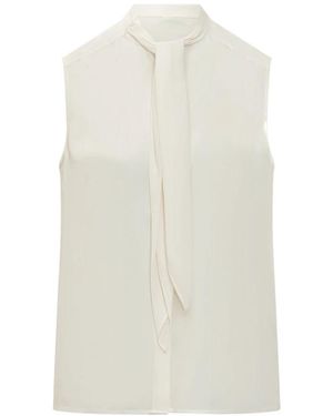Tory Burch Ärmellose Bluse Mit Schleife - Weiß