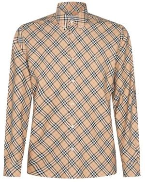 Burberry Camicia in cotone a quadretti - Neutro
