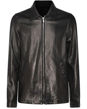 Rick Owens Leather Jackets - Black